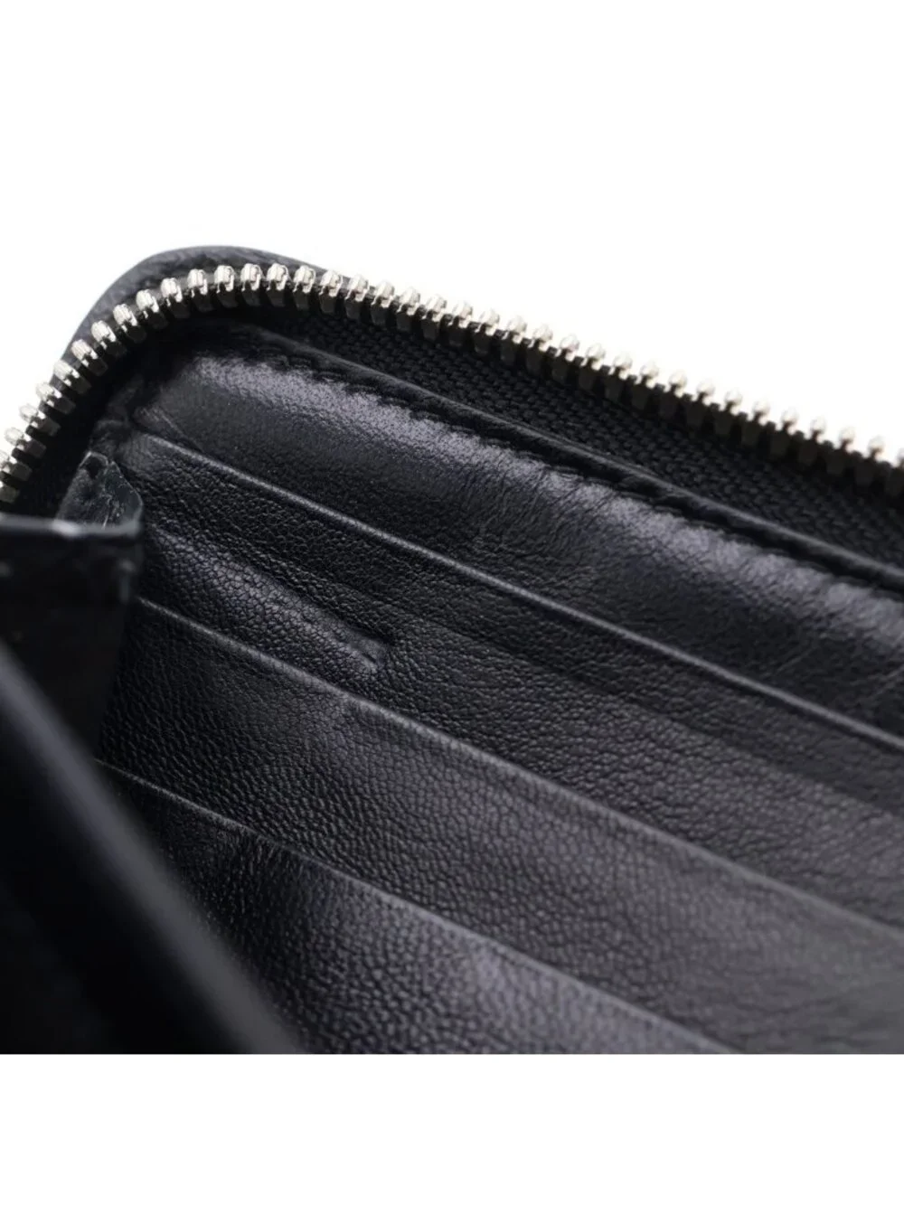 Balenciaga Marble Philias Round Zip Wallet Black